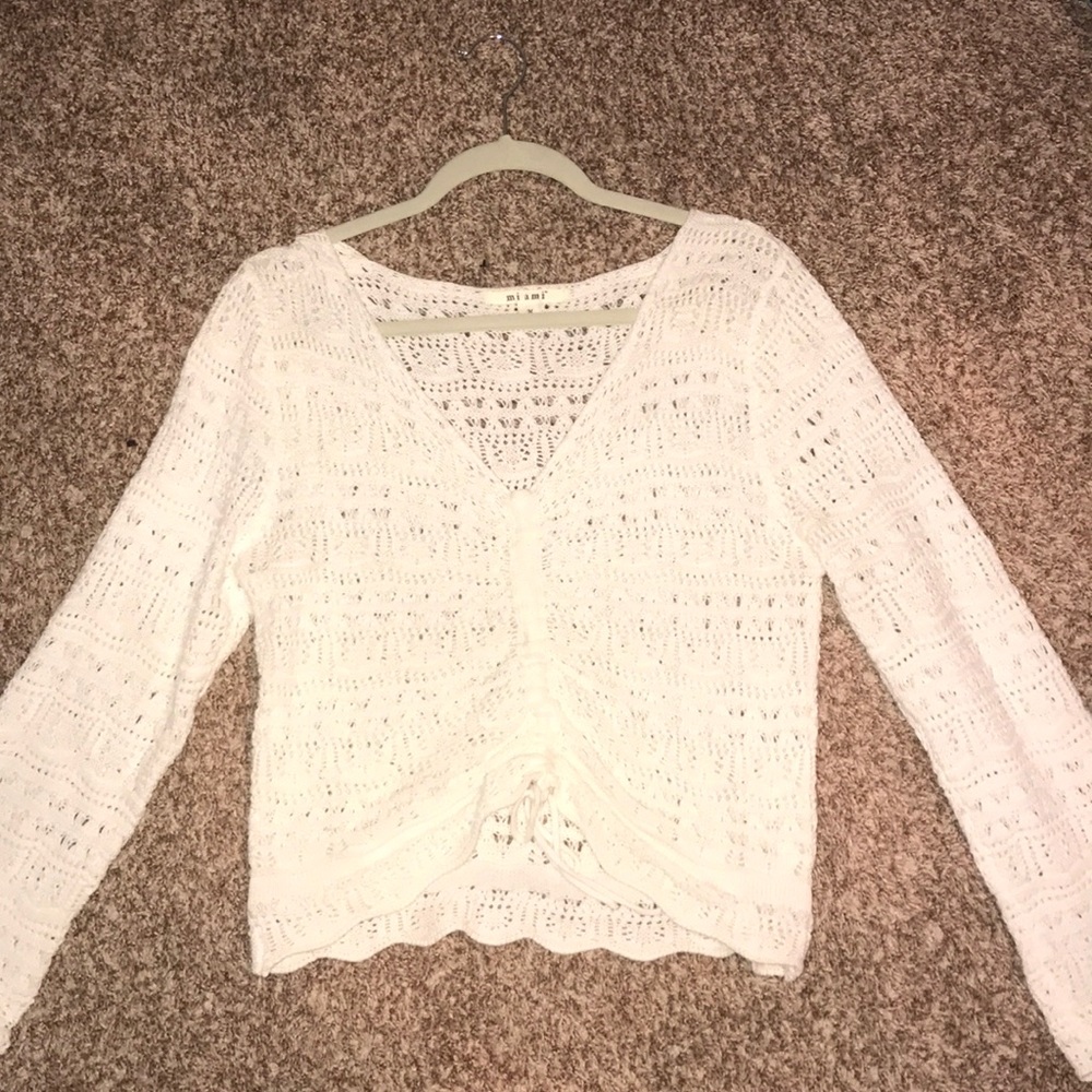 Lace top that ties at bottom